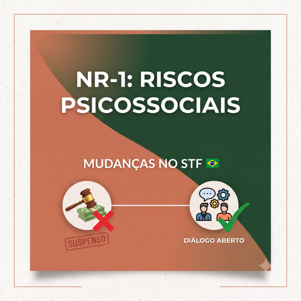 STF suspende sanções da NR-1 e abre conciliação sobre regras de riscos psicossociais no trabalho